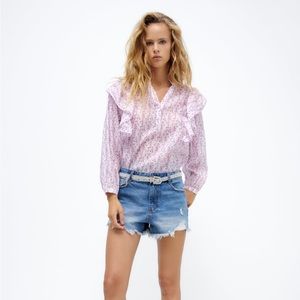 Zara Printed Cotton Blouse